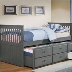 New twin size captain bed $299