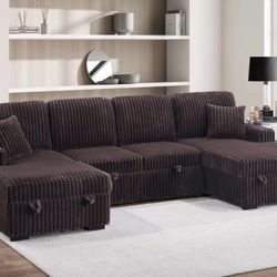 Corduroy Sectional Sleeper Sofa