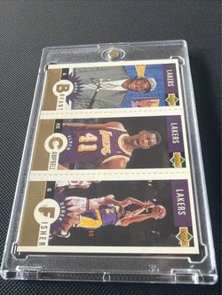 Upper Deck Lakers Triple Panel Card Bryant Campbell Fisher