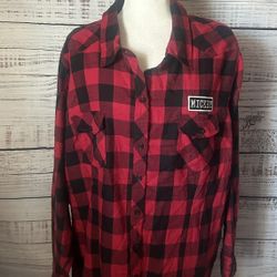 NWT torrid Red and Black Plaid Button-Up   Mickey Mouse flannel size 4x