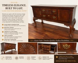 Elegant Solid Wood Vintage Sideboard Buffet Cabinet – Classic Storage Console