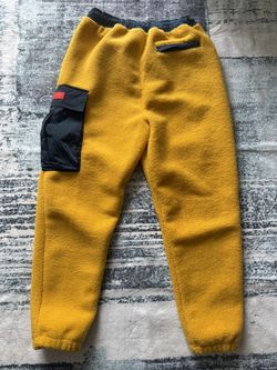 Jordan Men's Yellow Fleece Sweatpants Zip Pocket Tapered Leg Large