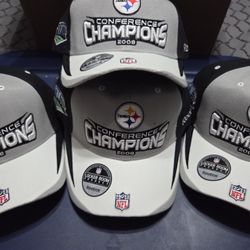 Vintage Pittsburgh Steelers Reebok Authentic Sideline Adjustable Hats
