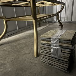 Golden Center Table With Tiles