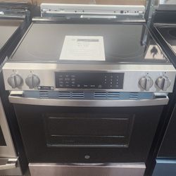 30 in. 5 Burner Element Smart Slide-ln Electric Convection Range in Stainless w/ EasyWash Oven Tray 8 No-Preheat Air Fry