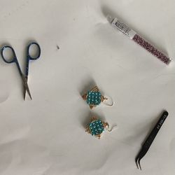 PTurquoise, Square Dangle Earrings