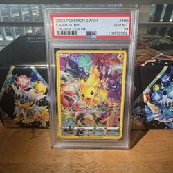 PSA 10 GEM MINT Pikachu Crown Zenith Secret Full Art Holo Pokemon Card #160/159