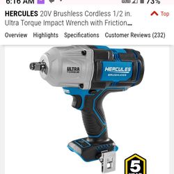 20 Volt Half Inch Ultra 1500 Torque Breakaway Impact Wrench Tool Only