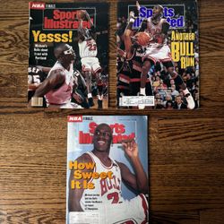 Lot 3 Michael Jordan Sports Illustrated Magazines, 1990 Through 1992