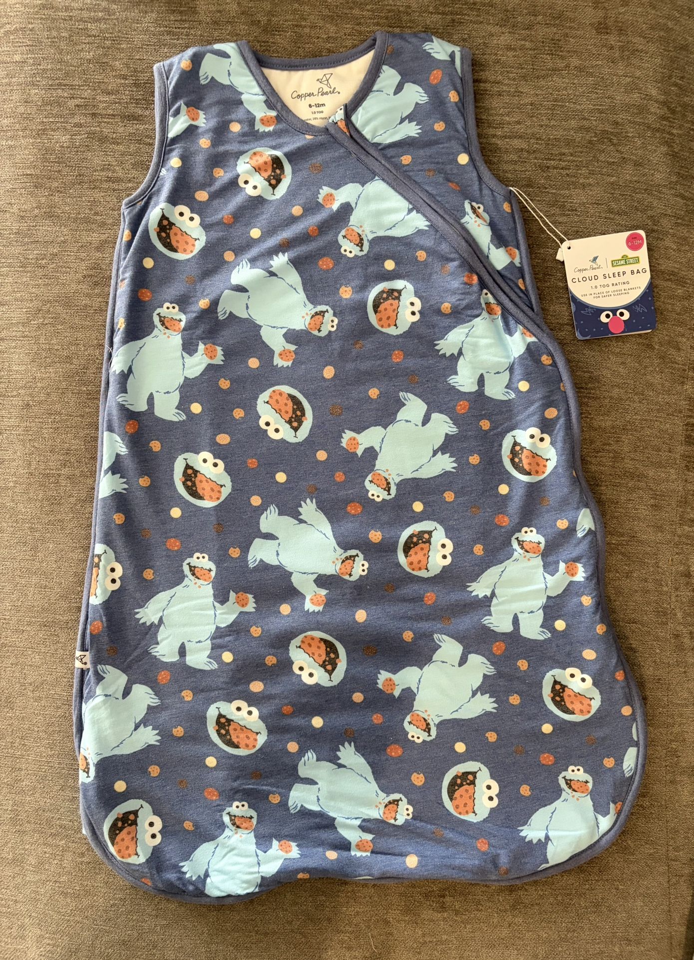 New Copper Pearl Sleep Sack In Cookie Monster