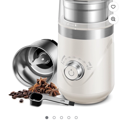 $55 retail for only $20 - Adjustable Electric Coffee Grinder - WHITE