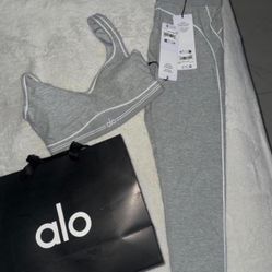 Alo Yoga Grey Activewear Set New With Tags