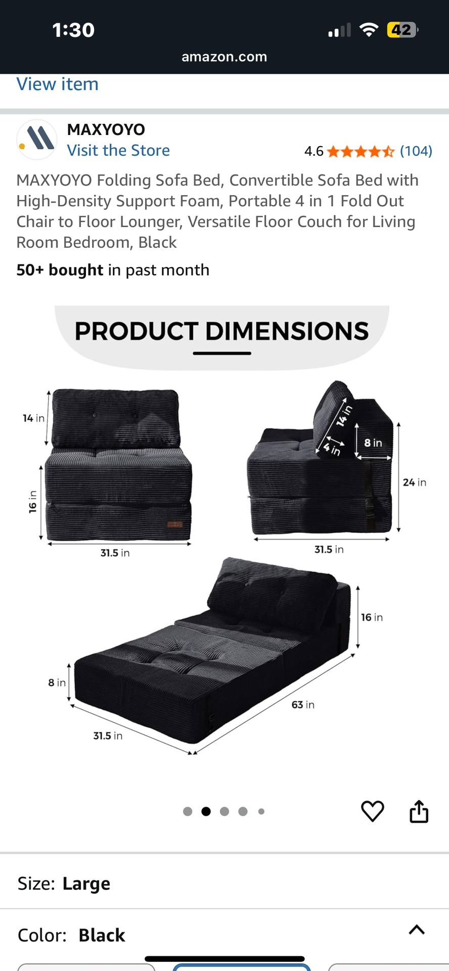 Folding Sofa Bed 