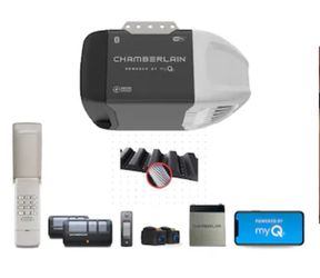 Chamberlain 1/2 HP Ultra Quiet Smart Belt Garage Door Opener Battery Battery Back Up 2 remotes New