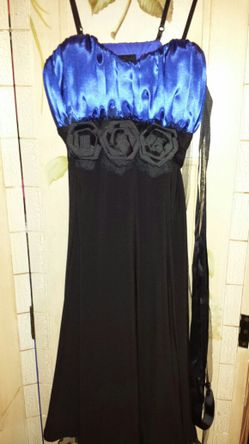 Blue and black dress