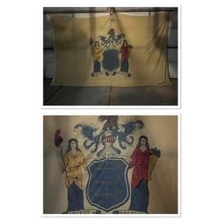 Vintage 8ft X 12ft Cotton State Flag Of New Jersey