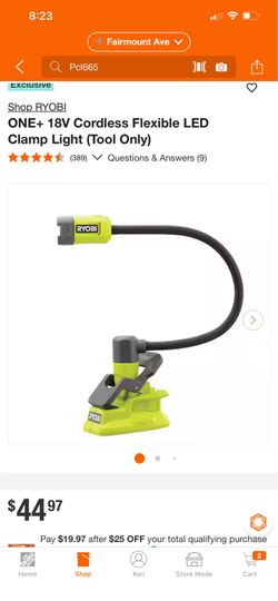 Ryobi PCL665 18V LED Flexible Clamp Light