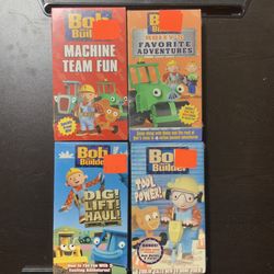 Vintage Bob the Builder VHS Lot 4 NIB Sealed Kids Cartoon Set 
