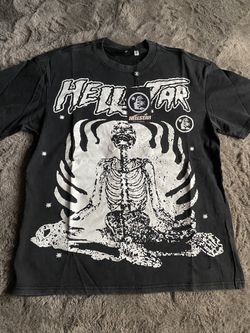 Hellatar T Shirt Black And White Skeleton 