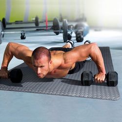 CAP Barbell Foam Mat, Black Diamond Plate Texture, 7mm Thick (MT-46937EBK)