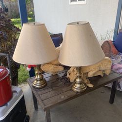 Set Of 2 Bronce Lamps