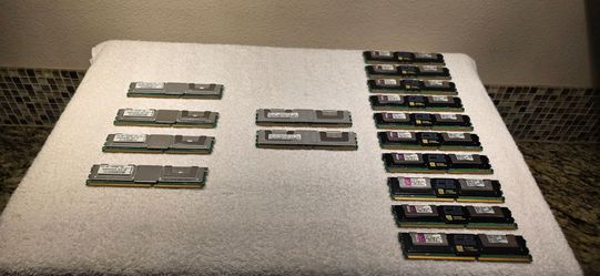 ​Lot of 16 - Kingston & Samsung 8GB/2GB PC2-5300F DDR2-667 ECC FB-DIMM ServerRAM