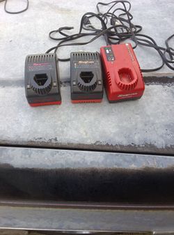 Snap on battery chargers