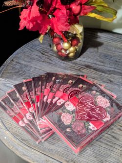 Valentines Cards "Pink Roses" Set of 12