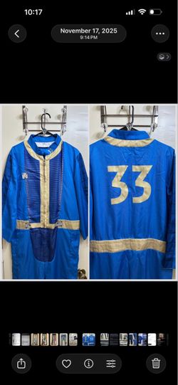 Fallout Vault 33 Dweller Cosplay Halloween Costume Adult Size Medium