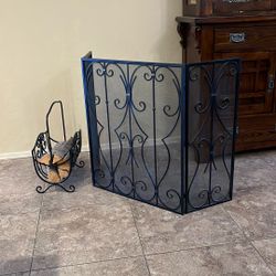 Rod Iron Fireplace Set
