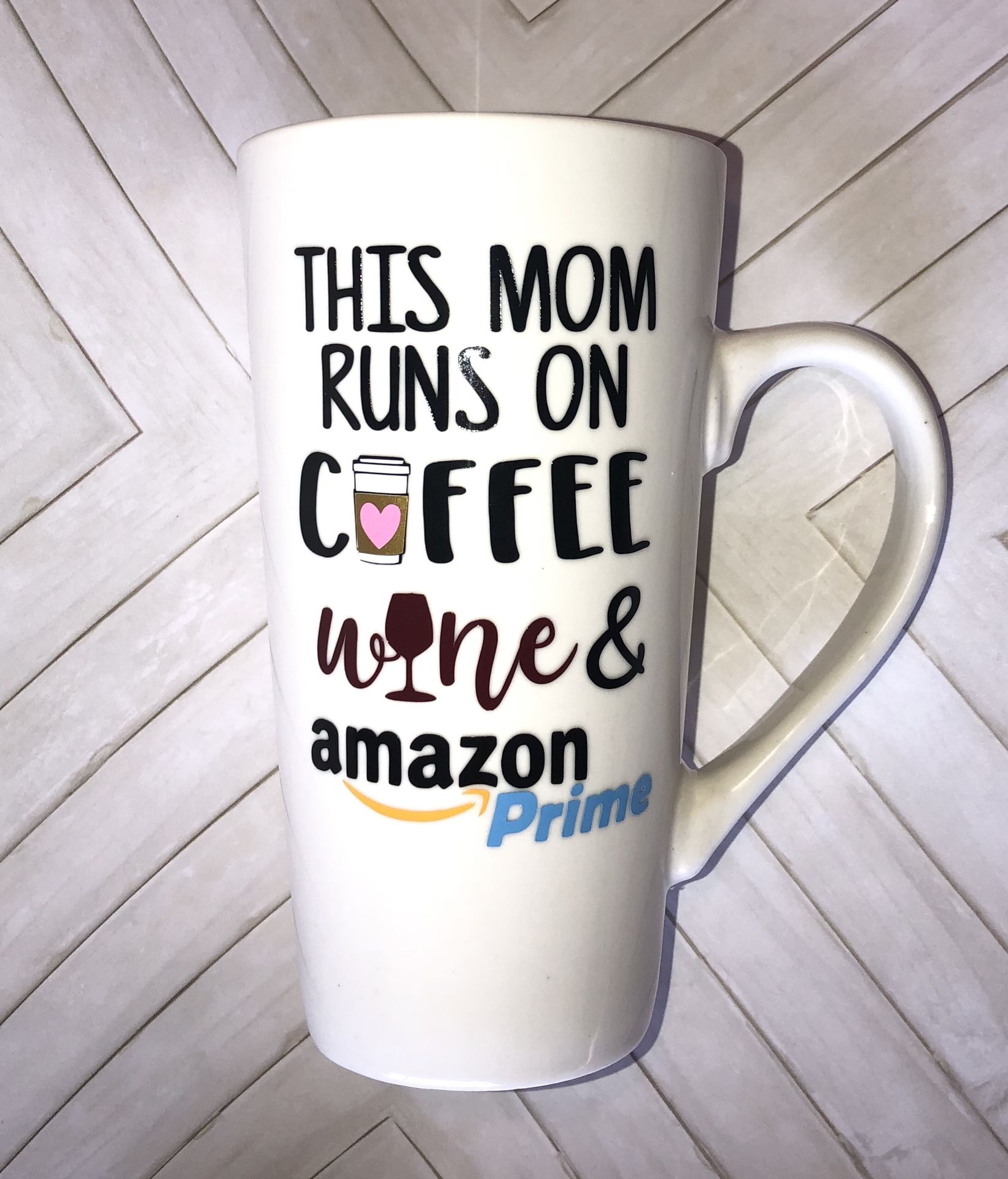 Coffee & wine ceramic mug for Mother’s Day gift shopping run cup