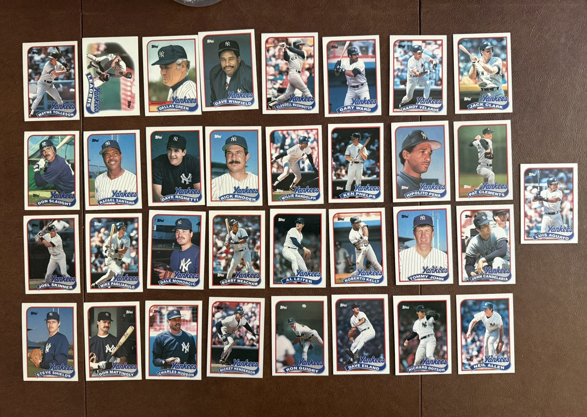 1989 Topps Baseball New York Yankees Complete Team Set Mattingly 