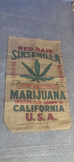 Vintage collectible burlap sack.