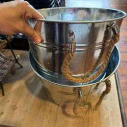 Galvanized Party Basket Decor