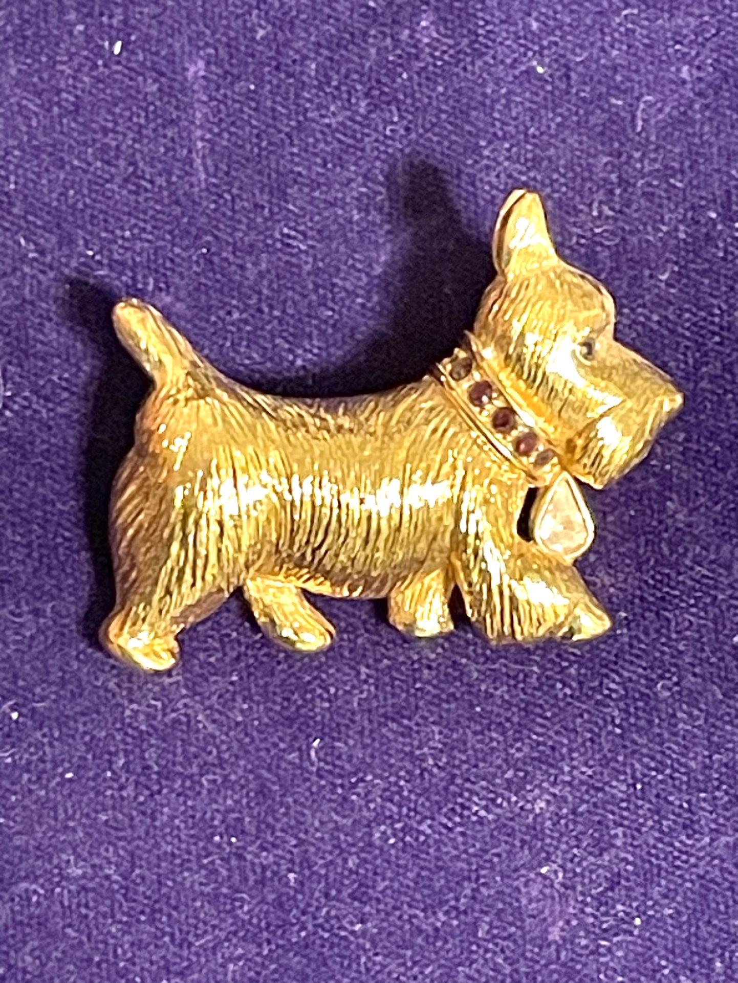 Vintage Napier Holiday Puppy Brooch