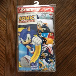 NWT Sonic Boys Brief 5 Pack Size 4 6