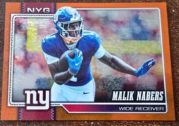 2026 Topps Football Malik Nabers ORANGE HOLO FOIL /25 SSP