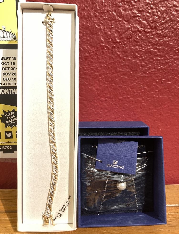 Swarovski Necklace And Kohls Diamond Accent Gold Bracelet