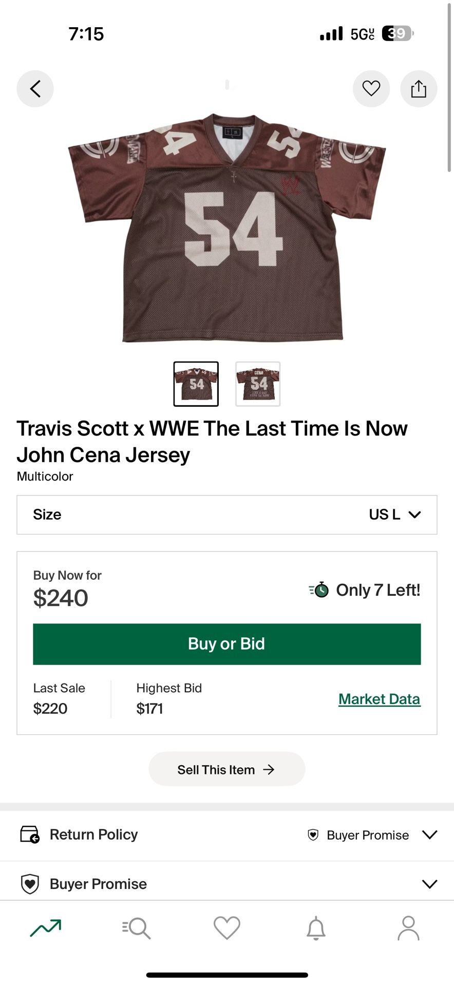 Travis Scott x WWE The Last Time Is Now John Cena Jersey