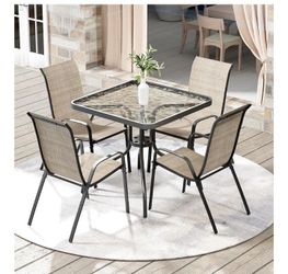5 Pieces Outdoor Patio Dining Set