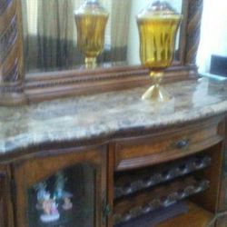 Formal dining room hutch with mirror