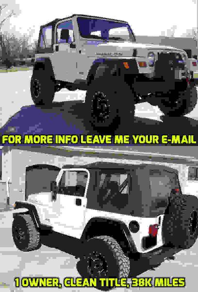 1999 Jeep Wrangler Low Miles 4.OL V6 Automatic. 4WD Hard And Soft Top. AC- SUV