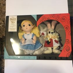 Disney Alice and White Rabbit by Mary Blair 70th Plush Set Limited