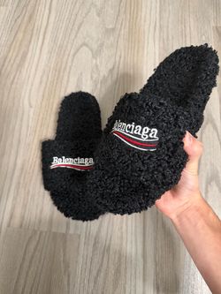 Balenciaga Furry Slide Sandals
