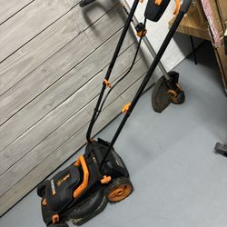 Lawn Mower With Edger And Battery Chargers 