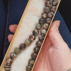 Real Stone Necklace With I Believe Sterling Silver Beads