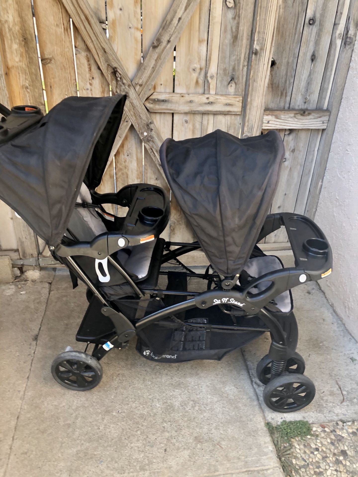 Sit n stand double stroller