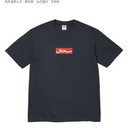Supreme Arabic Box Logo Tee (SS26) size Medium (NAVY)