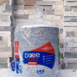 Dixie Disposable Plates 240 Count – Strong Paper Plates for Parties, BBQ, Pizza