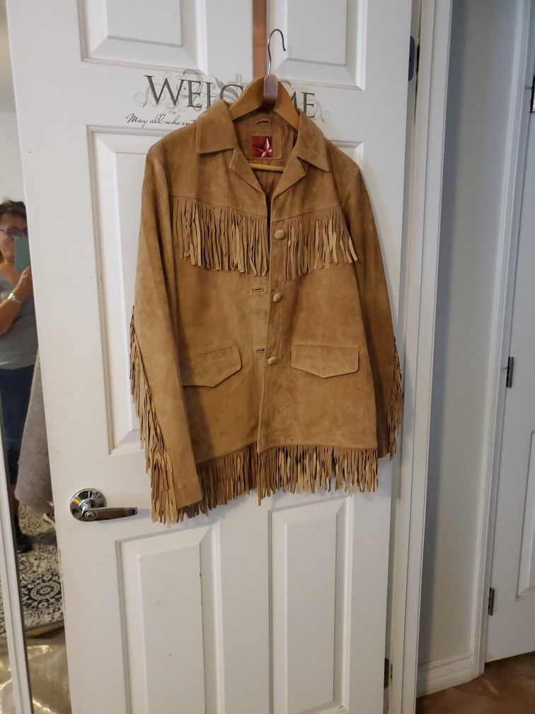Beige Soft Leather Jacket Med